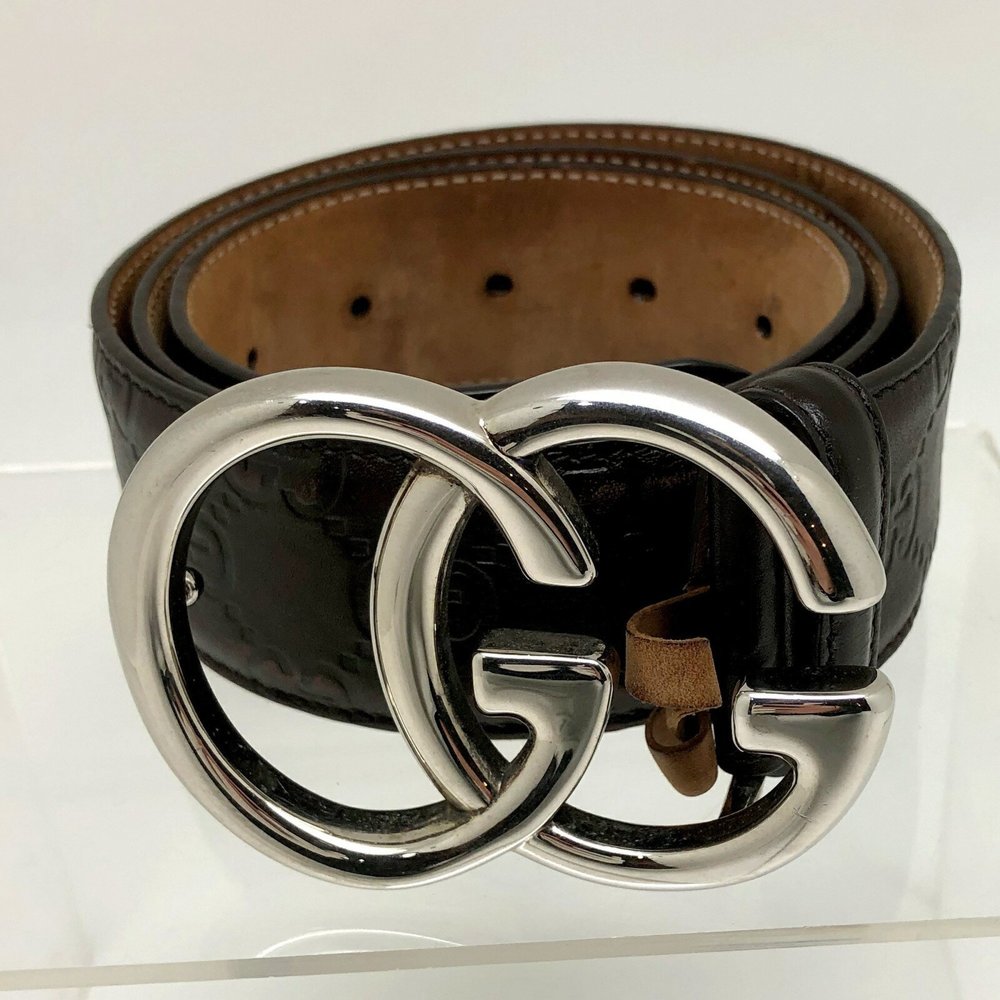 GUCCI Gucci Belt 259982 GG Shima Leather Double G Brown Men's IT96O5X59NFK RM...